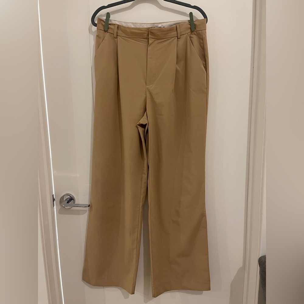 Zara Camel Wide-Leg Trousers (L)